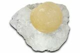 Botryoidal Yellow Fluorite on Quartz & Amethyst - India #342394-1